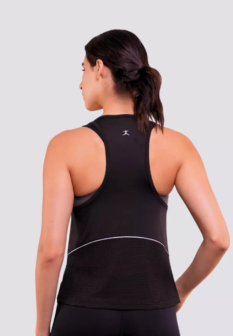 Loose Fit Training Tank Top with Reflective Strips Activewear for Women