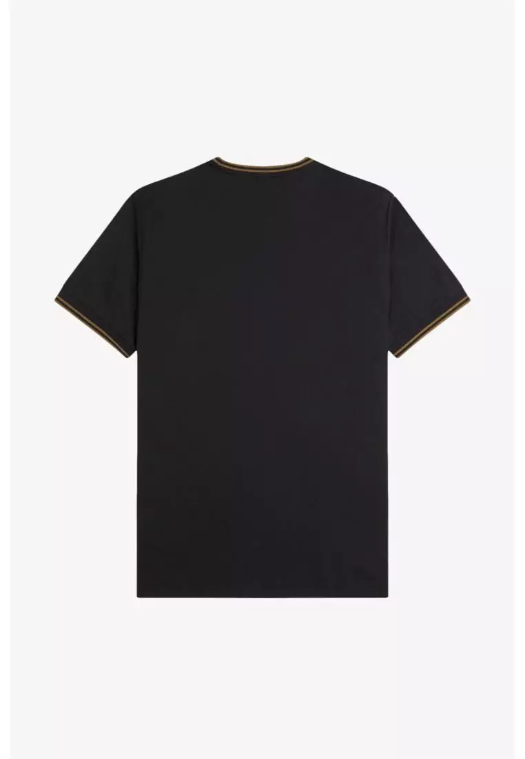 Fred Perry M1588 Twin Tipped T-Shirt (Black / Shaded Stone)