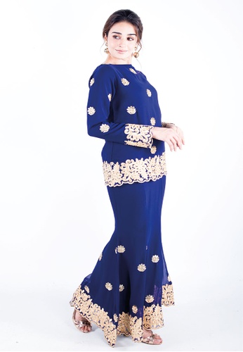 Buy Madhuri Sapphire Navy Blue from Ann Khan Exclusive in Blue at Zalora