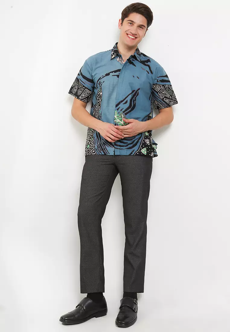 Chava Kemeja Batik Premium Pria Casual Modern Lengan Pendek