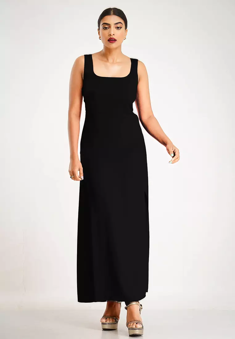 square neck maxi dress