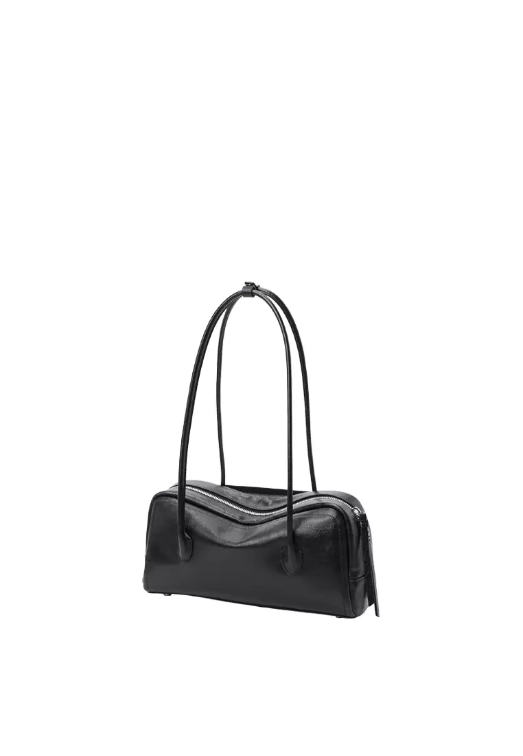 TONA Pocket East West Boston Bag - Distressed Black