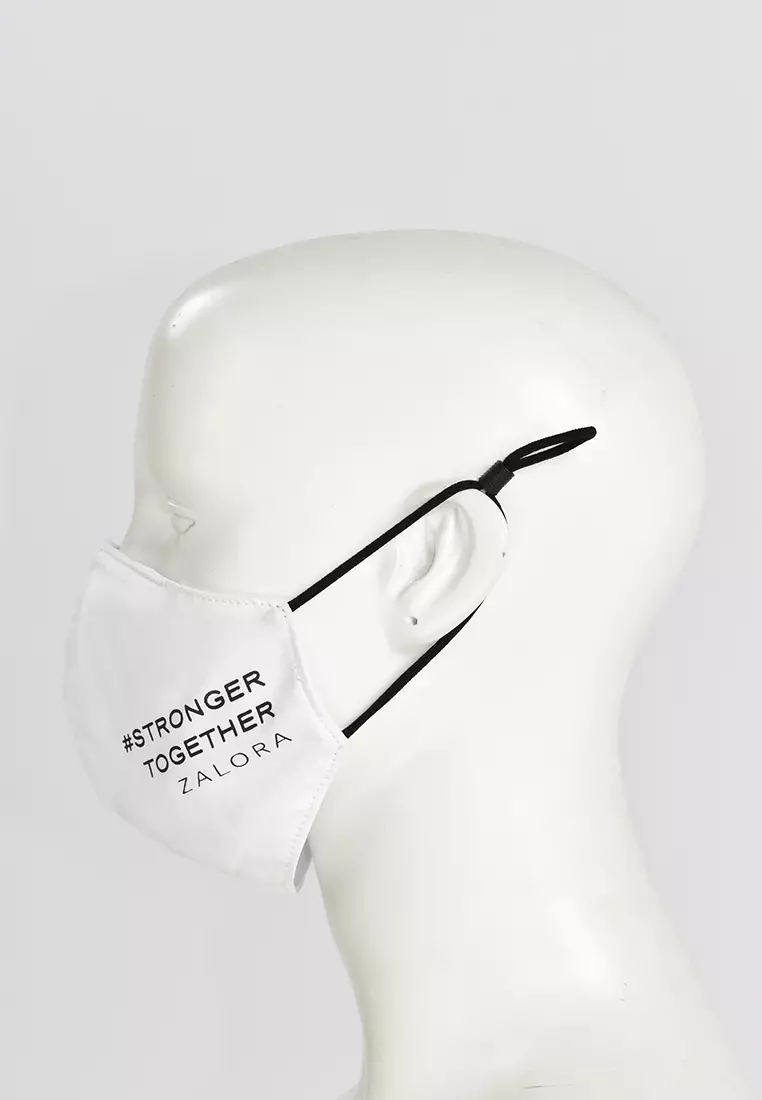 ZALORA Ergonomic Slogan Face Mask with Stoppers 2024 Buy ZALORA