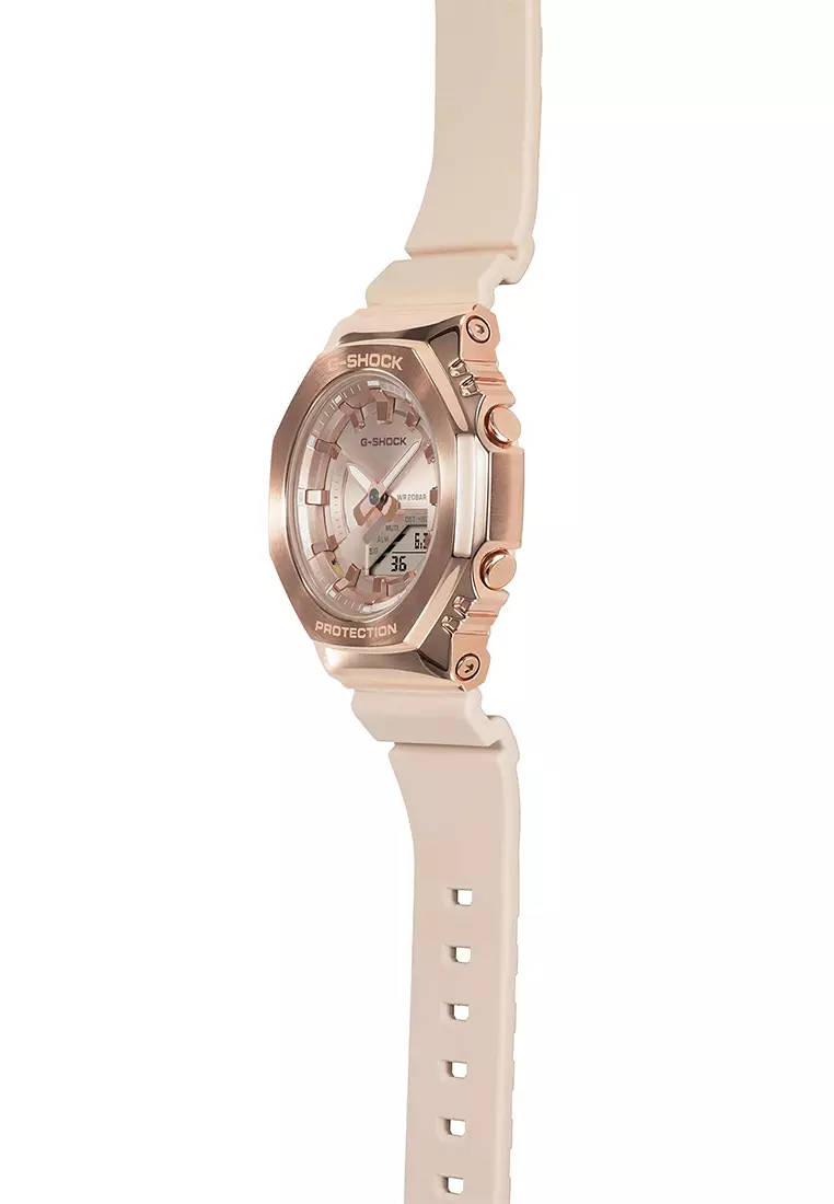 Jam Tangan Analog-Digital Wanita Casio G-Shock GM-S2100PG-4A - Rosegold Resin Strap