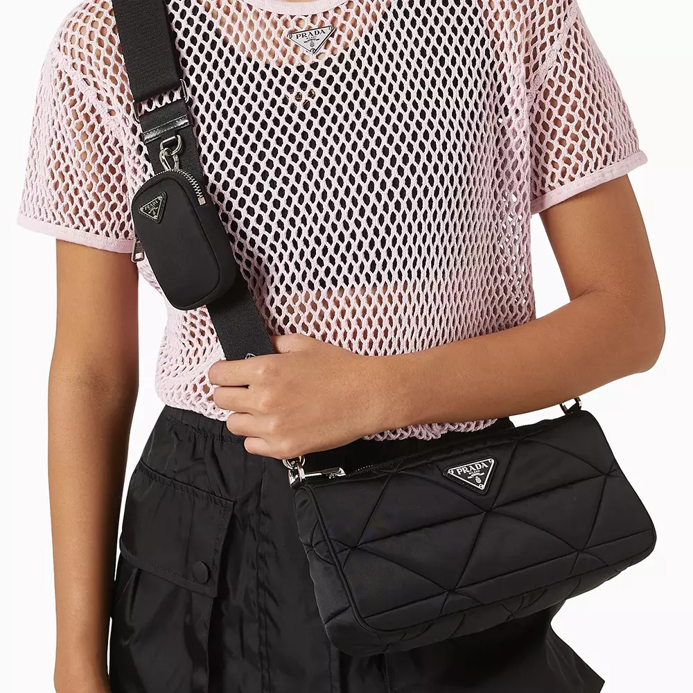 [4.4PRIL KEJUTAN HARGA] Re-Nylon Padded Crossbody Bag Black