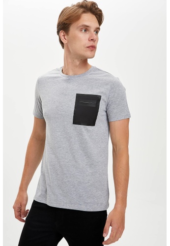DeFacto grey Short Sleeve Round Neck Cotton T-Shirt A182CAA8B7B124GS_1