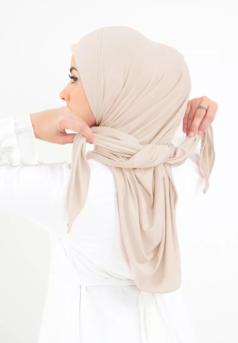 Cotton Bee - Hijab Segitiga Instan Syahira Jersey - Milk Butter