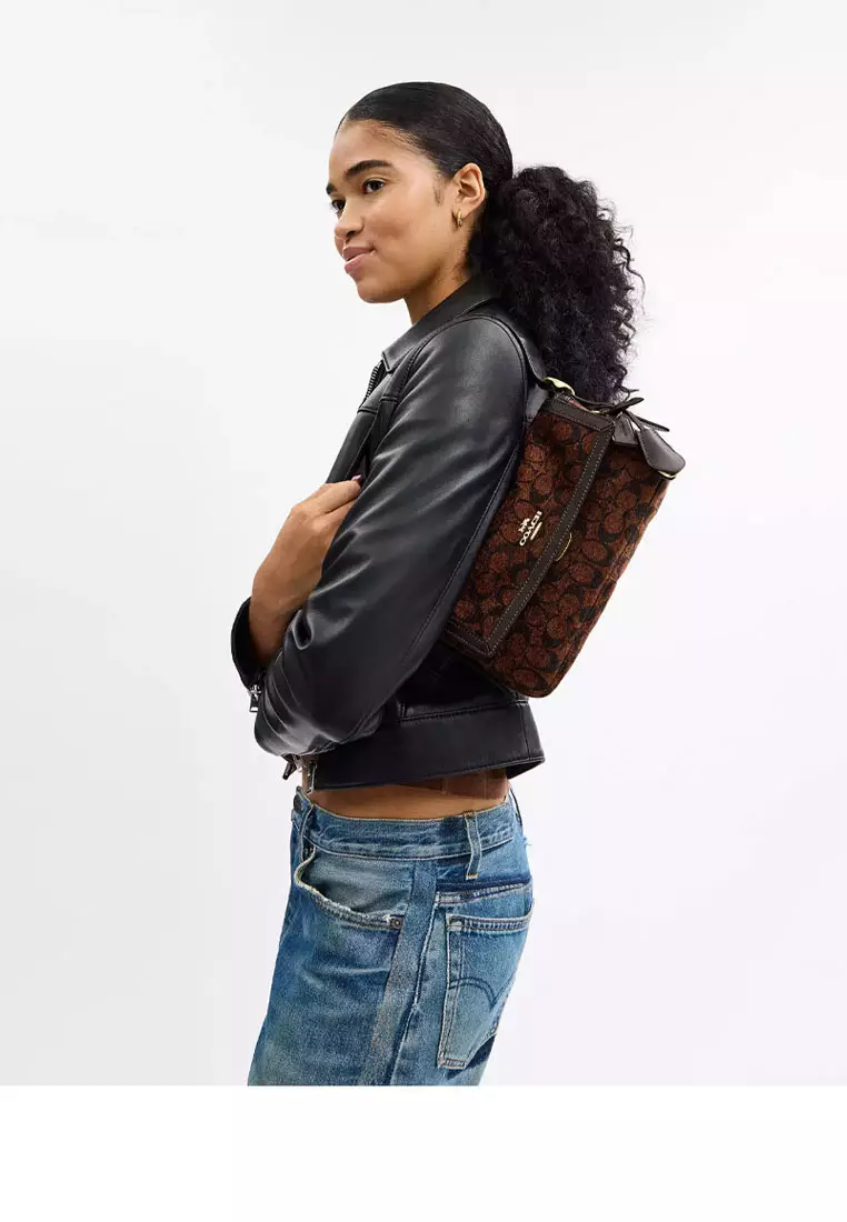 Etta Small Flap Shoulder Bag In Signature Chenille