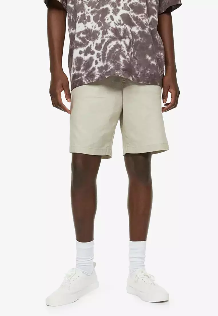 Bermuda shorts beige - Linen cotton blend shorts