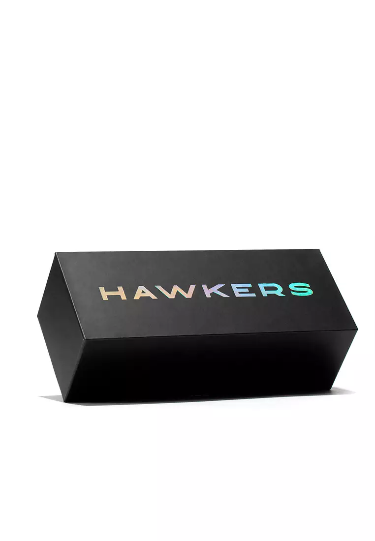 HAWKERS Black Chrome RUNWAY Sunglasses for Men and Women, Unisex. UV400 Protection. Official Product designed in Spain