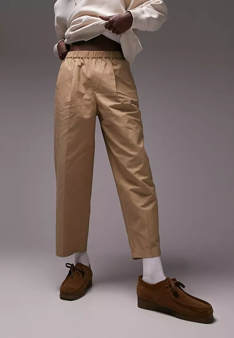 Topman straight leg cargo sweatpants in brown