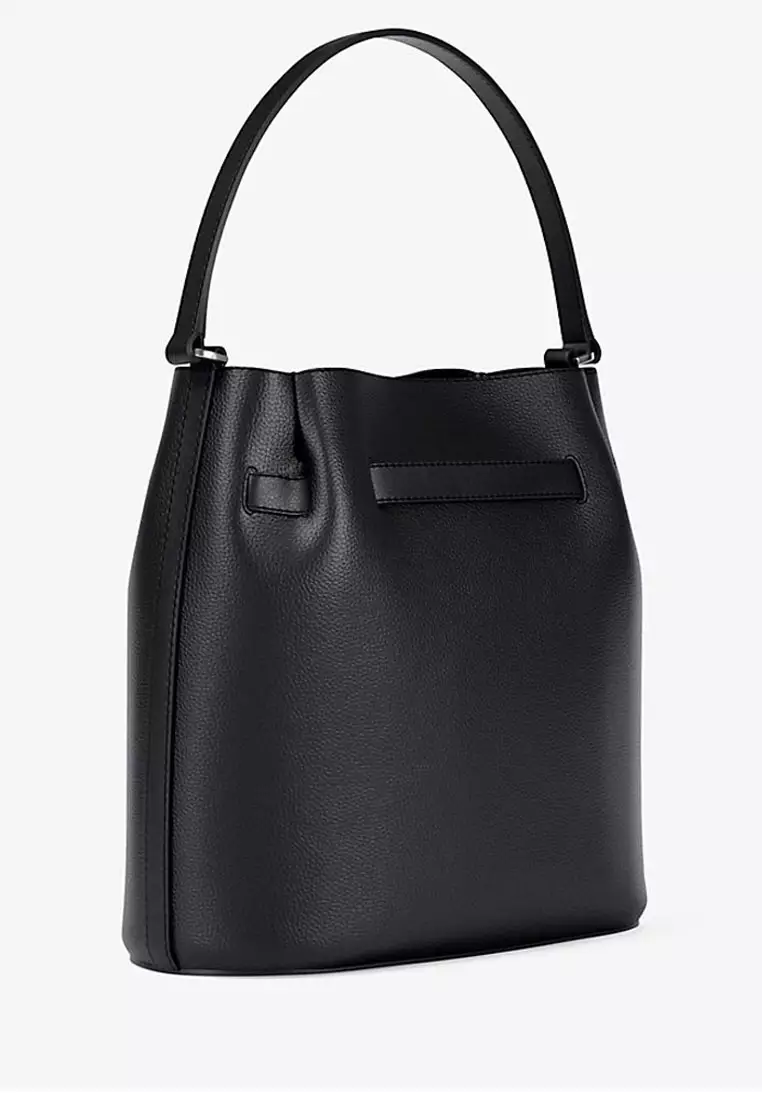 Carson Medium Pebbled Leather Convertible Bucket Crossbody Bag