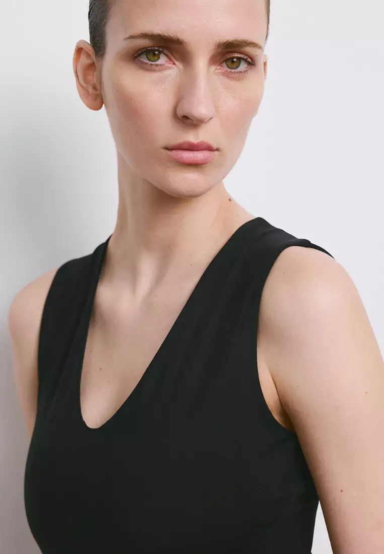 Fitted V-Neck Dress
