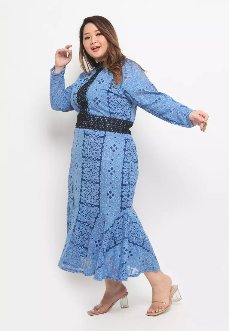 Plus Size Dress Gabrielle Sky Blue