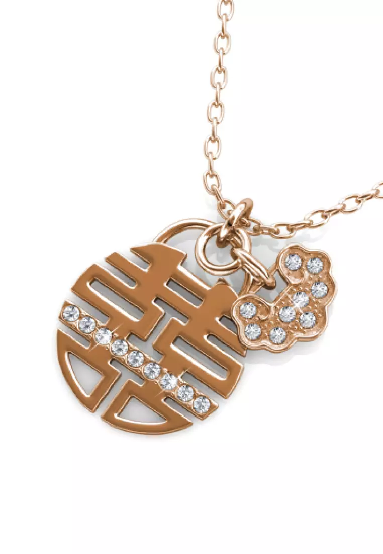 Happiness Pendant RG - Kalung Crystal Swarovski by Her Jewellery
