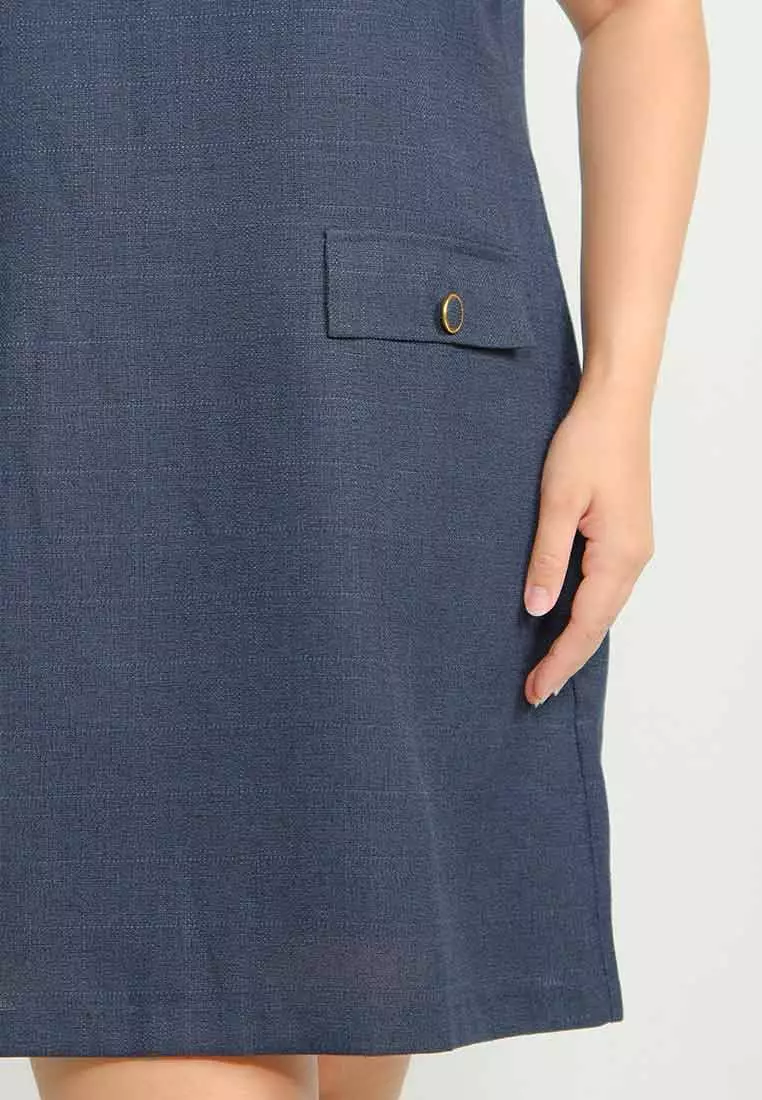 Milly Plus Size Zaria Tweed Dress with Front Pockets