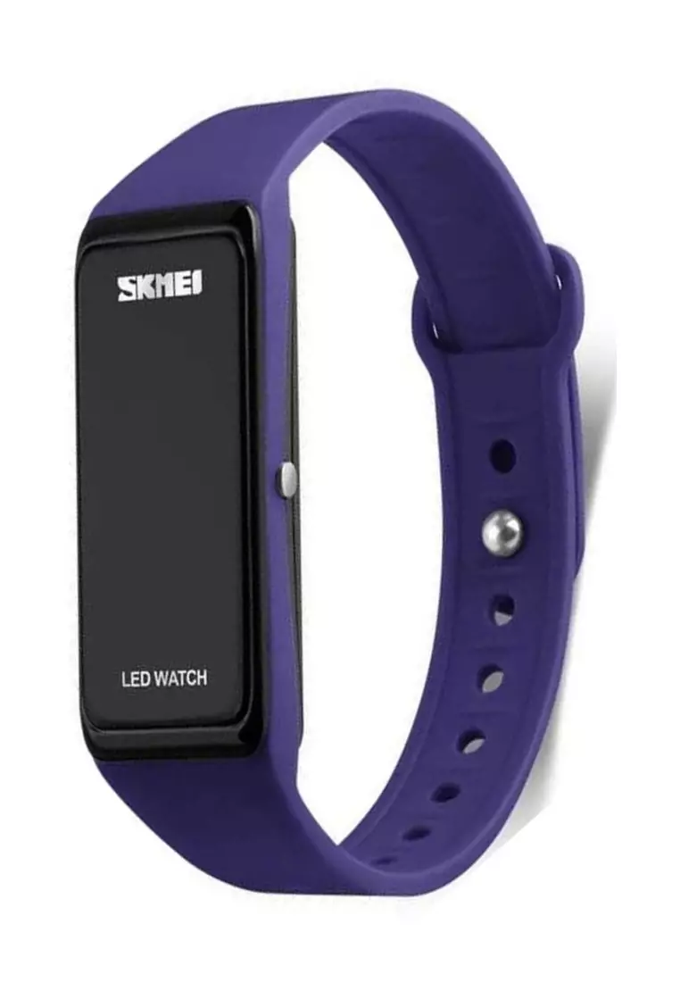 Jam Gelang Kasual LED Digital Pria Waterproof Strap Tali Material Silicone SF12 ORIGINAL