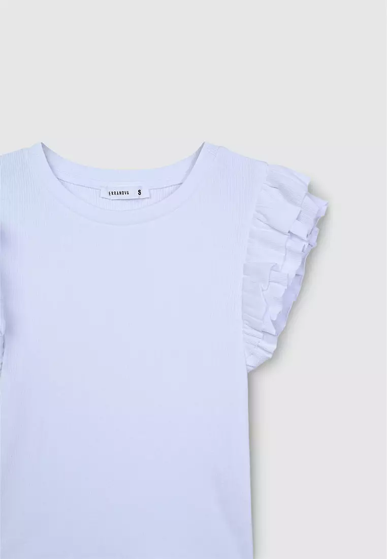 Woman Ruffled Sleeves T-Shirt