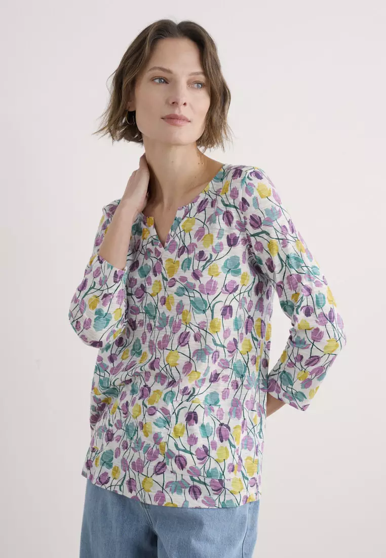 Seasalt Cornwall Multi Gypsophilia Notch Neck Top