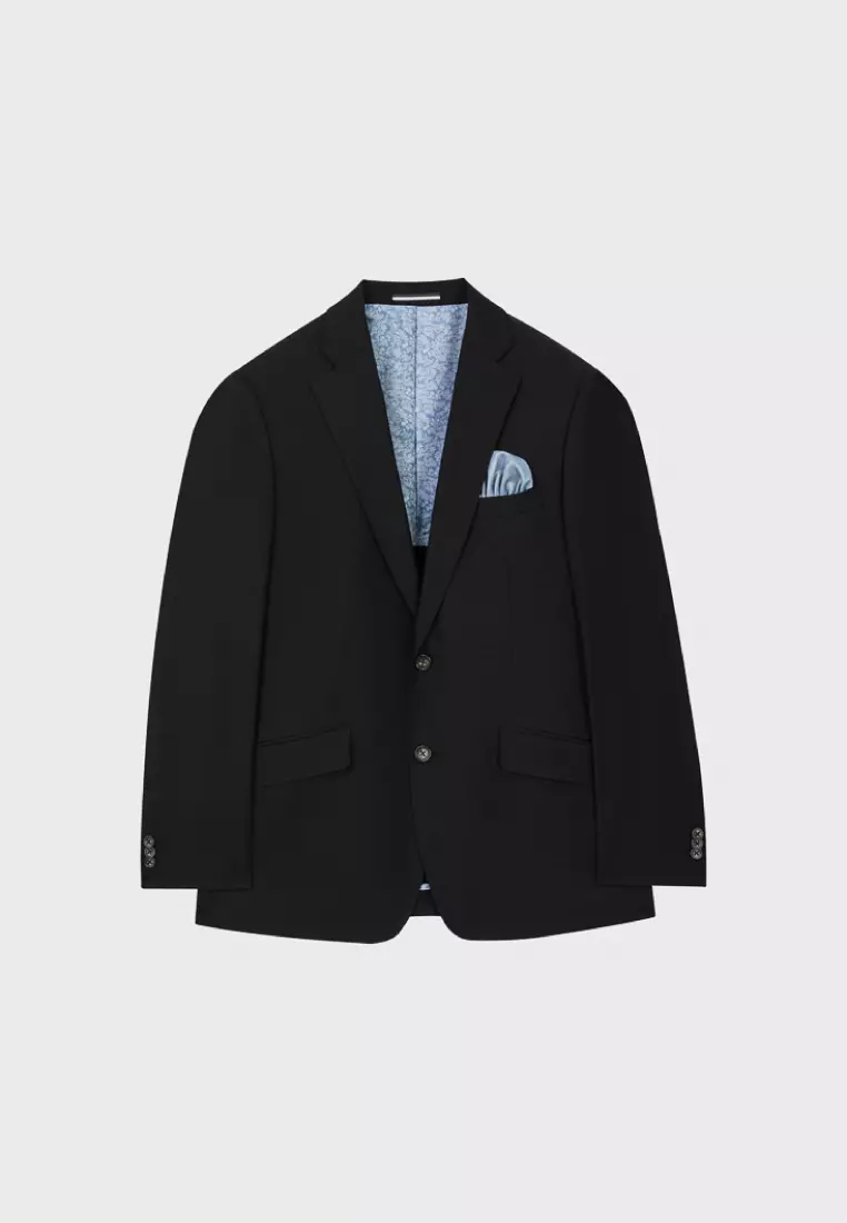 Black Textured Tailored Suit