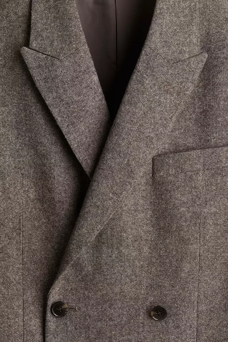 Regular Fit Wool-blend double-breasted jacket