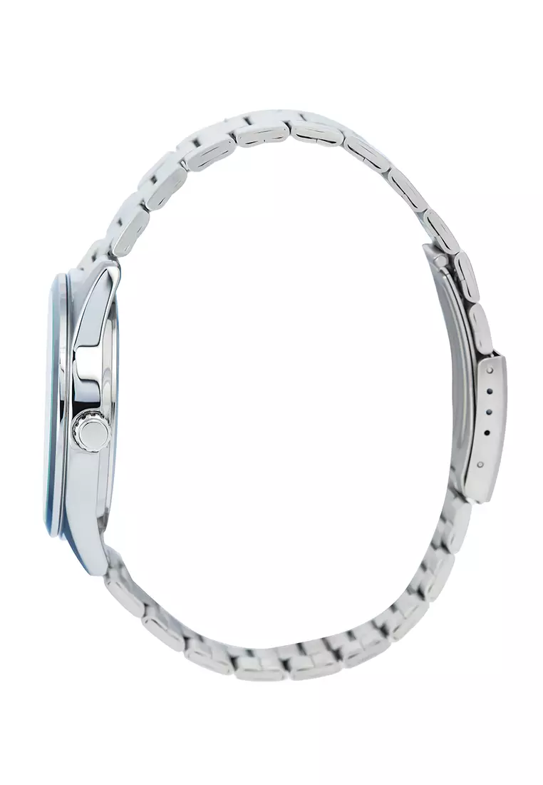 Jam Tangan Analog Pria Casio MTP-VD03D-2A3 Silver Turquoise Dial - Stainless Steel