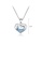 Glamorousky blue 925 Sterling Silver Fashion Creative Enamel Heart Lake Leaf Pendant with Blue Topaz and Necklace ADF54AC88DC6A6GS_2