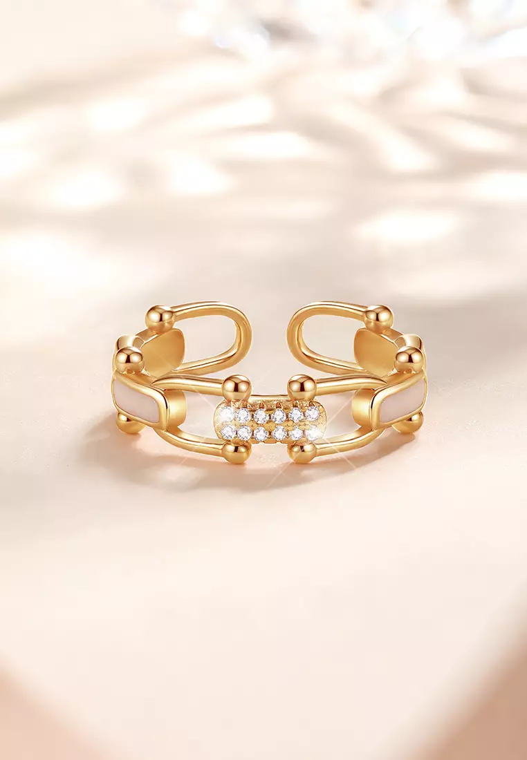 Cincin Wanita Titanium Korea Elegan Style Perhiasan Wanita Original Free Size Cincin Cewek