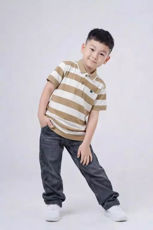 Osella Kids Basic Regular Fit Stripe Polo Shirt 3220660136 | Kaos Polo Garis Garis Lengan Pendek Anak Laki Laki