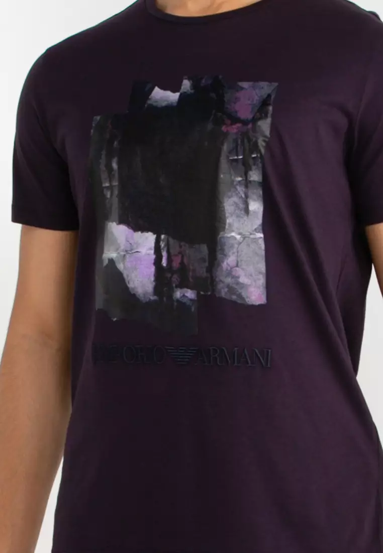 Purple armani exchange t shirt store