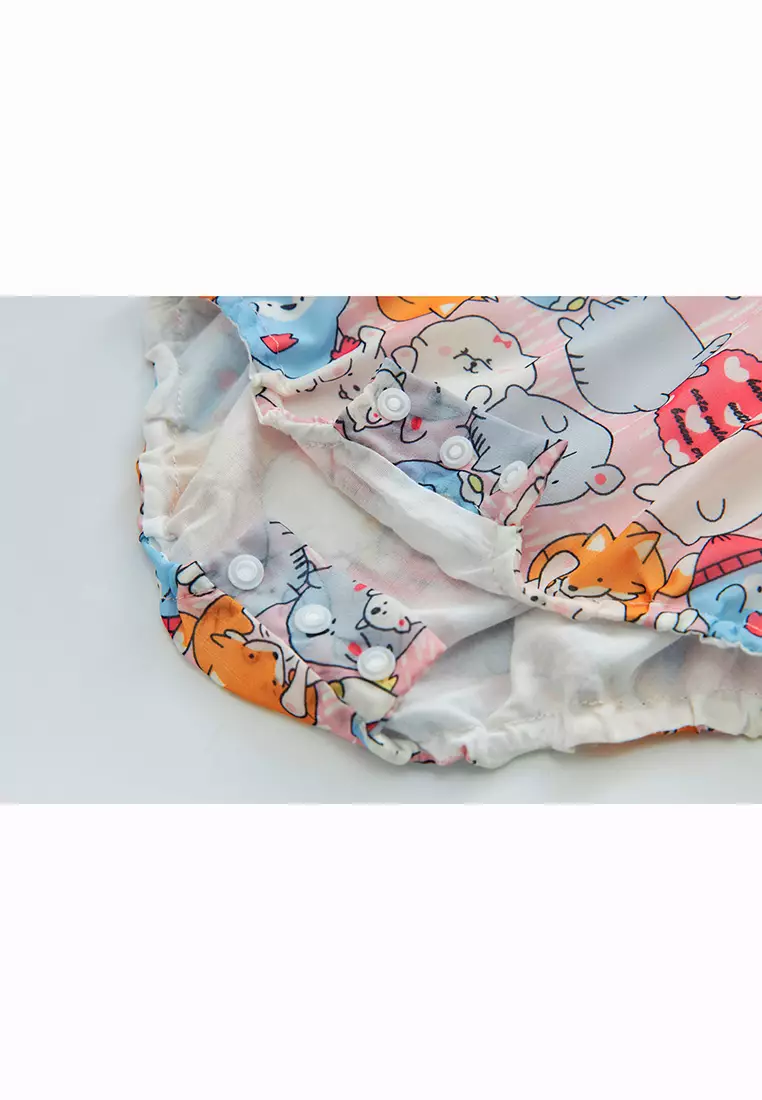 Purrfect Family Paws Baby Girl Pink Cats Cheongsam Bodysuit n Headwrap Set Family Wear 0821