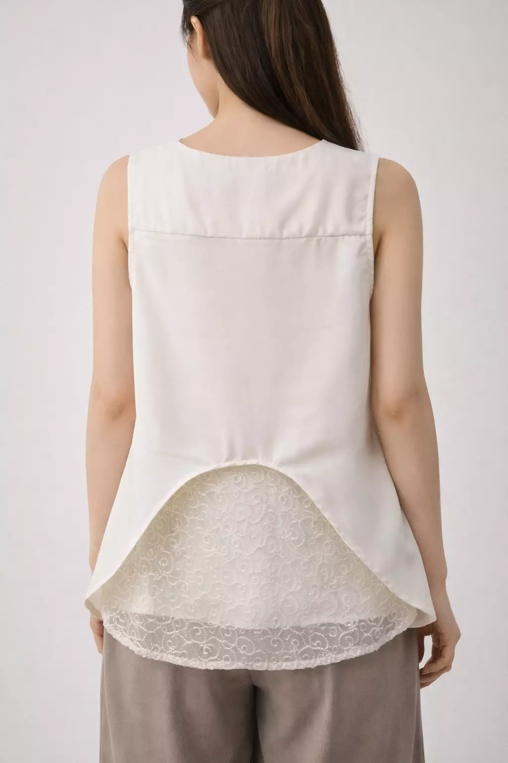 Rasha Blouse With Lace In Off White