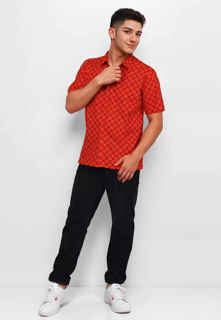 Crocodile PICO | Shirt Kemeja Pria Premium Branded | Relax Fit | Katun art 2053 Red
