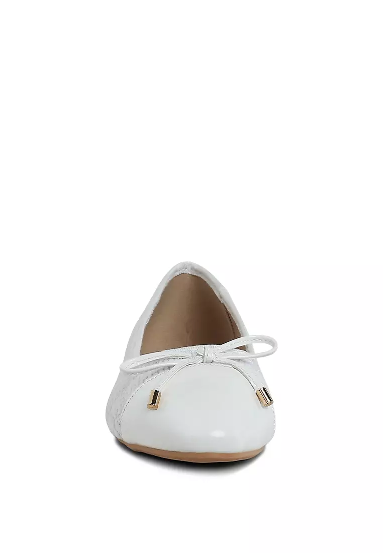 Sepatu Balet Tweed Kotak-kotak Putih