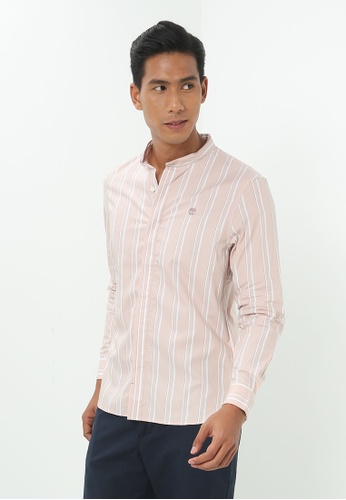 Timberland pink AF Cotton Collar Slim Shirt BC6AEAAB229E48GS_1