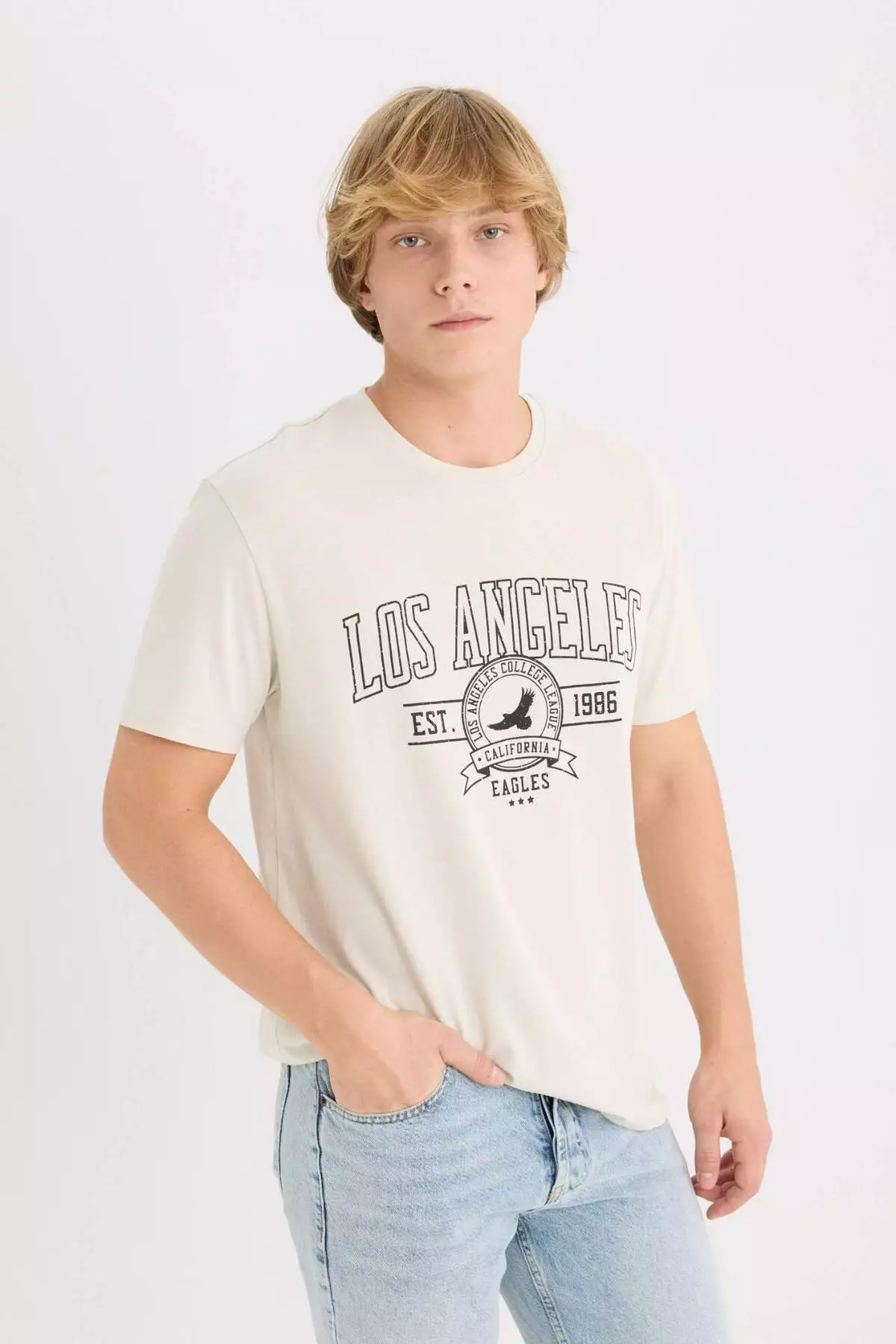 100% Cotton Regular Fit Crew Neck Printed Short Sleeve T-Shirt D5577Ax25Sp