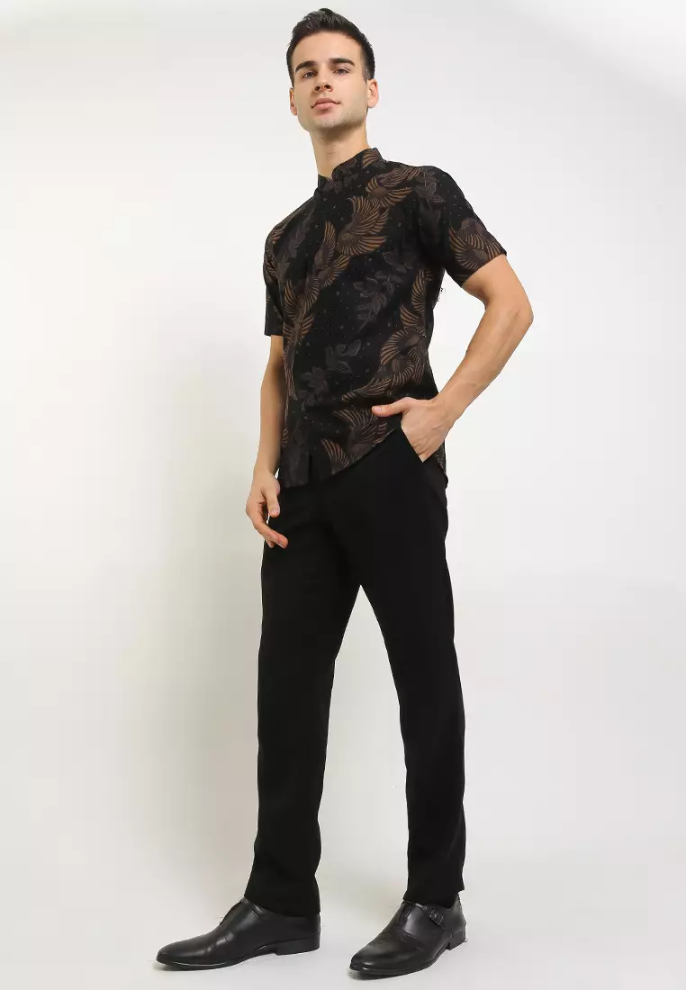 BATIK TALENTA EXCLUSIVE Lengan pendek slimfit BR-BLACK 01