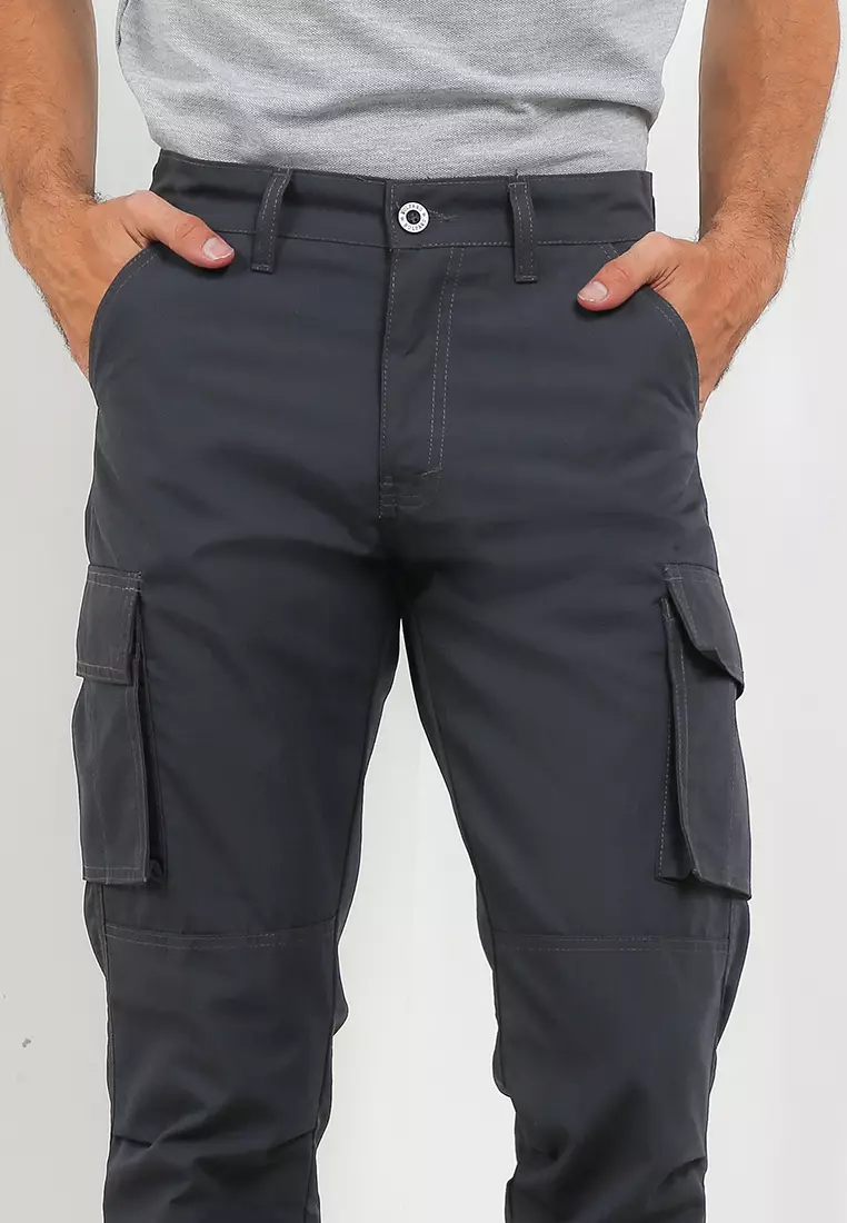 Celana Cargo Ripstop Pants Non Stretch Reguler - Grey