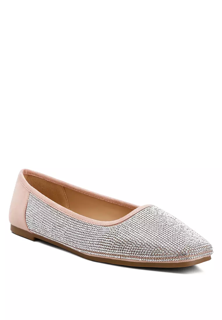 Light Pink Shimmering Rhinestone Ballerinas