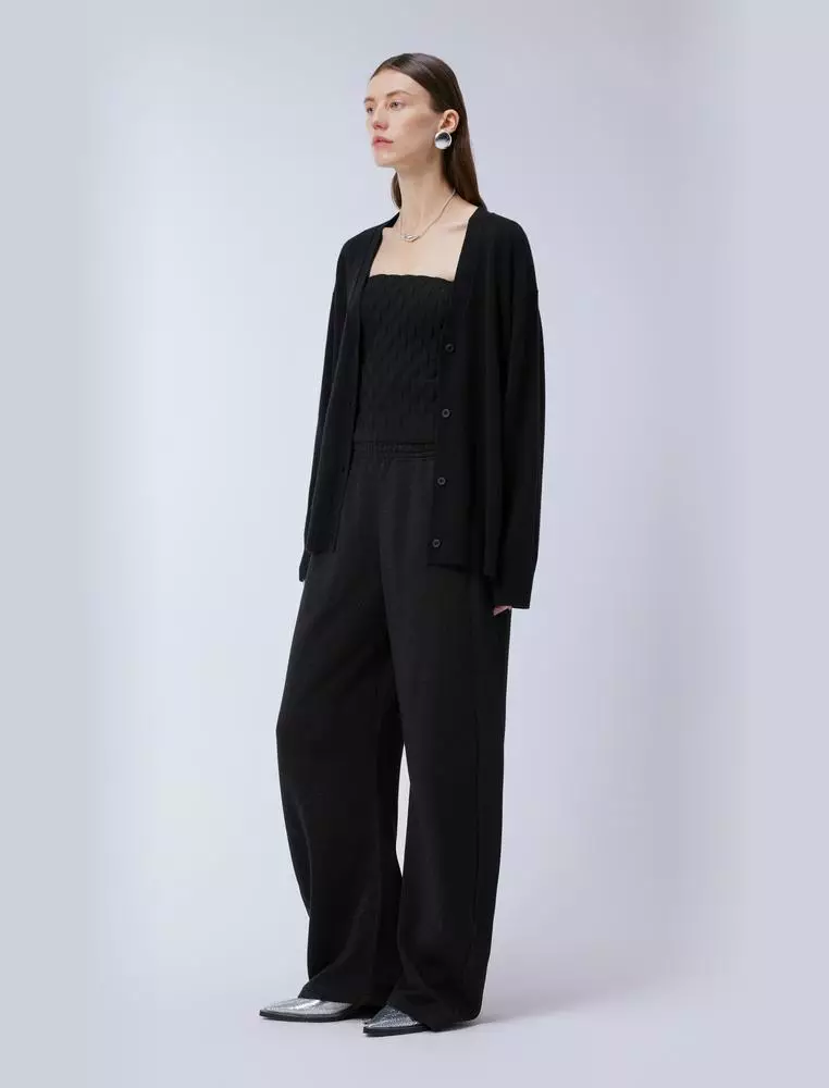 Midi V-Neck Cardigan Cashmere Sweater