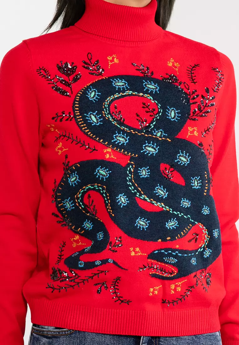 Tula Roll-Neck Snake Pullover