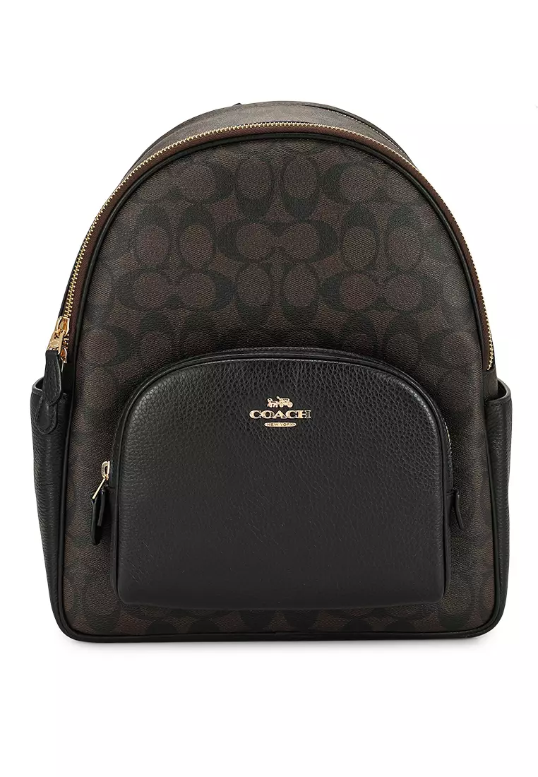 Coach Coach Court Backpack In Signature Canvas Dark Brown 2024