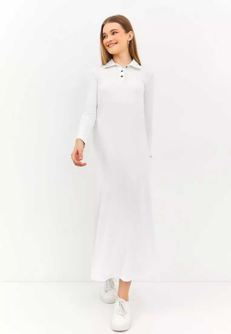 Jual Graphis GRAPHIS Collared Long Sleeves Maxi Knit Dress Original ...