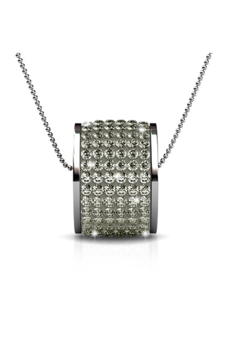 Her Jewellery black Roller Pendant (Grey, Small) - Made with premium grade crystals from Austria HE210AC24HXRSG_1