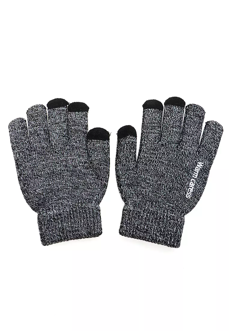 Decs Sarung Tangan Rajut Touchscreen Smartphone Tablet Anti Slip Material Cotton ORIGINAL - Gray