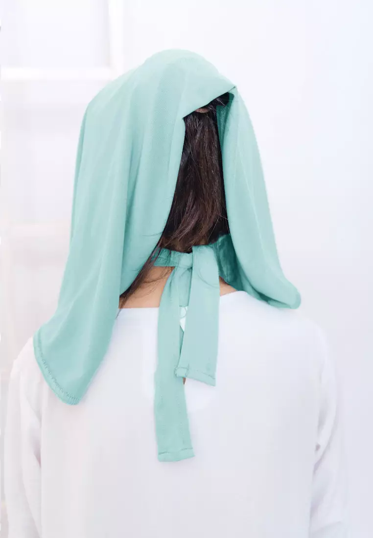 Cotton Bee - Hijab Instan Anak | Zura Tali Bergo Non Pad - Polynya Green - S
