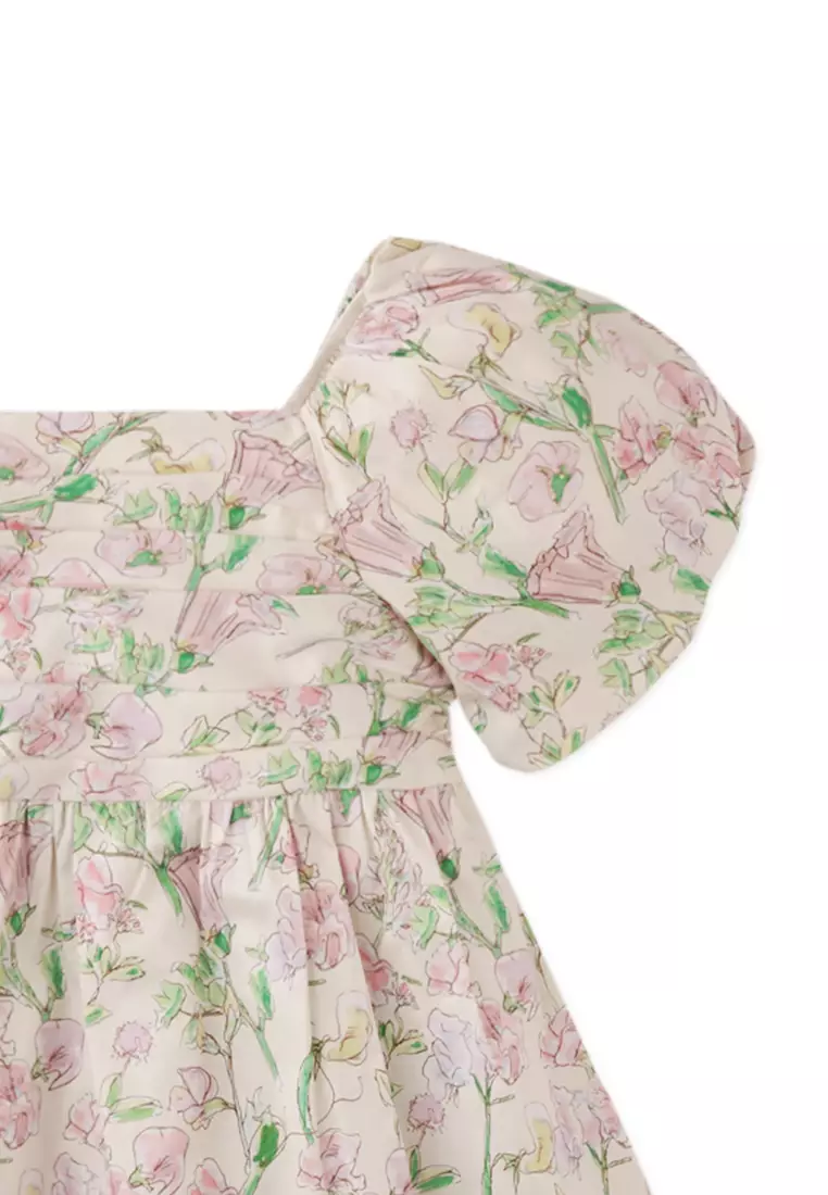 Natalia Dress Fleur With Ruched Bodice