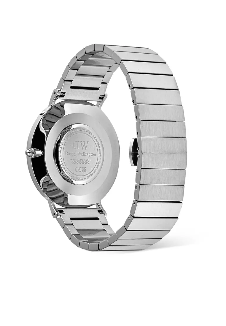 Classic 40mm Sterling Piano Silver Brushed Silver - Men Watch stainless steel watch DW Official Authentic Original