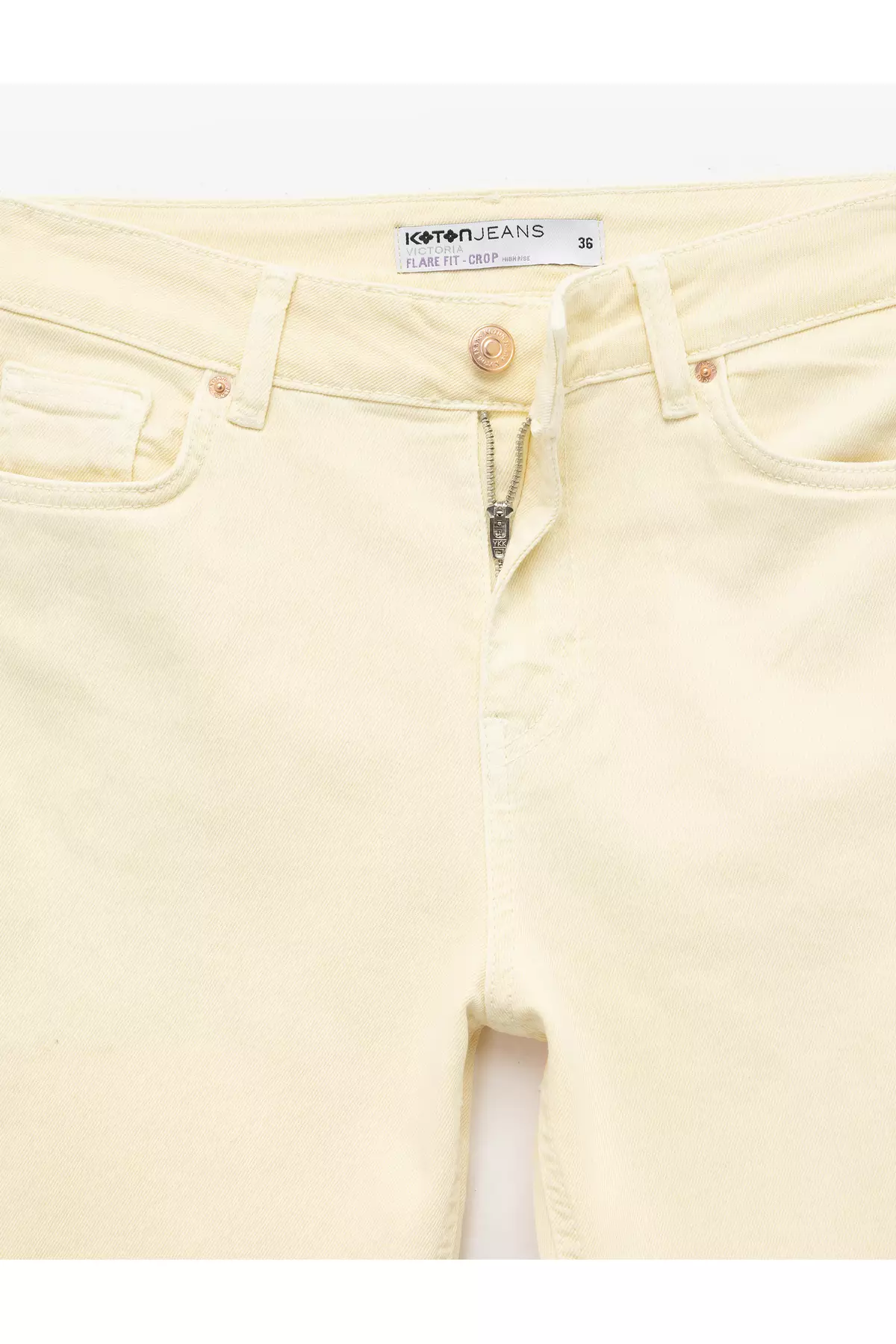 Cotton Buttoned Pocket Slim Fit High Waist Flared Jeans - Flare Jeans