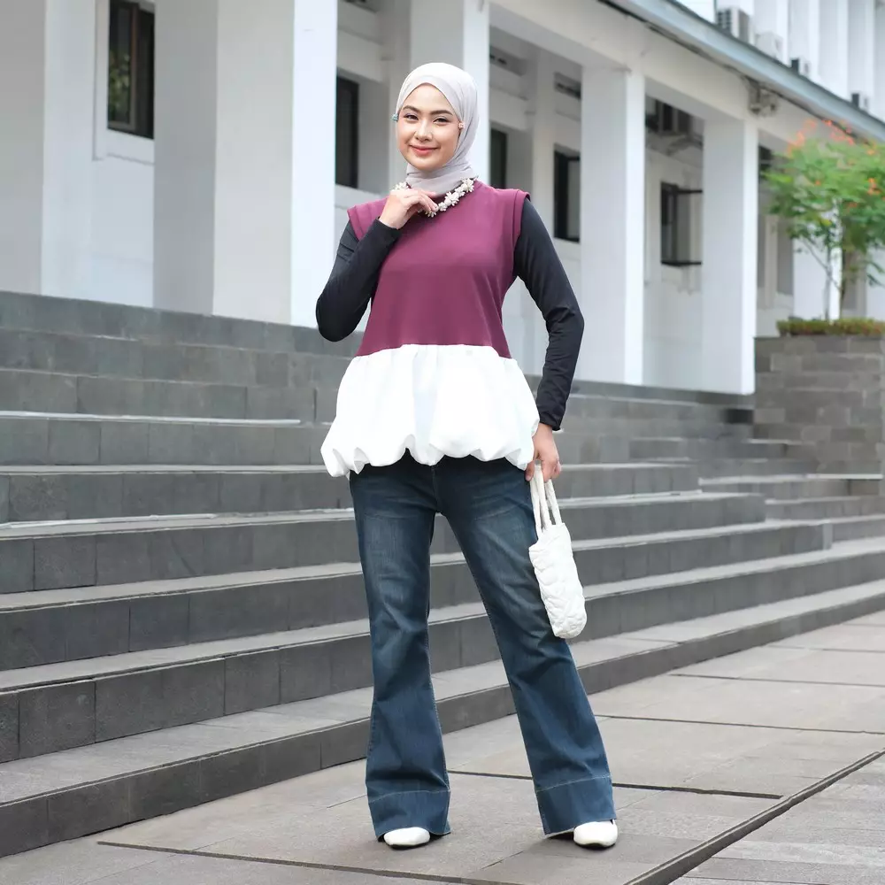 Fhia Balloon Top - Kutung Maroon M19715 R43S6